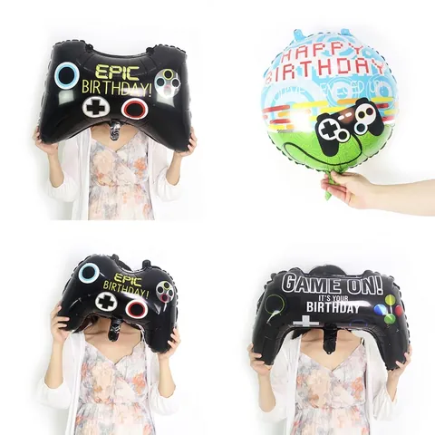 Game Controller Foil Balloon Video Game Themed Party Decorations Epic Birthday Printed Aluminum Film Balloons For Gamer Birthday Party Decor