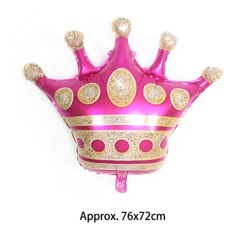Grande Palloncino in Alluminio a Forma di Corona con Lustro Metallico e Pois per Decorazione di Compleanni Feste ed Eventi