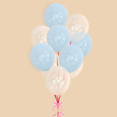 Kerst Sneeuwvlok Ballonnen Transparant Blauwe Latex Ballonnen Voor Xmas Winter Wonderland Feest Decoraties Sneeuwvlok Patroon