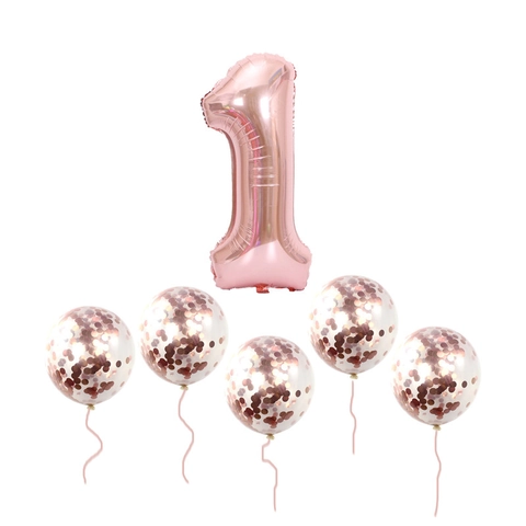 Palloncino in Foil con Numeri Digitali Grandi Con Palloncini in Lattice a Confetti Arcobaleno Sfumato Oro Rosa Decorazioni per Feste di Compleanno