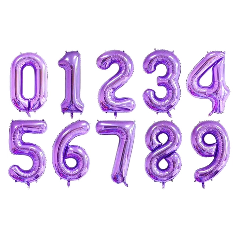 Grande Palloncino in Alluminio Viola a Forma di Numero Metallico per Decorazioni di Compleanno Matrimonio Anniversario Festa