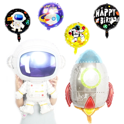 Weltraum Astronaut Alufolie Ballon Rakete Raumschiff UFO Astronaut Thema Party Dekorationen Für Geburtstag Feier Kinder Geschenk