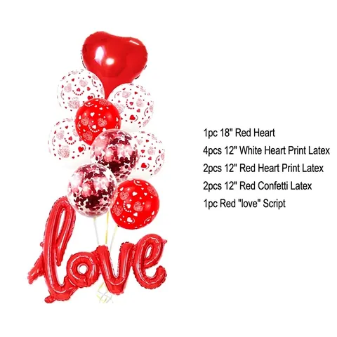 Set di Palloncini a Cuore Love per San Valentino Oro Rosa Rosso Lattice Paillettes Palloncini in Alluminio per Matrimonio Festa