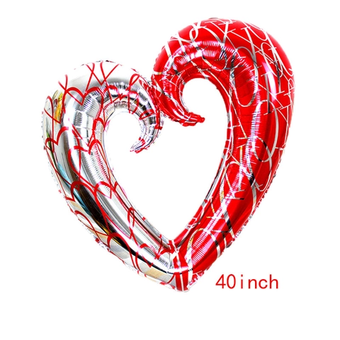 Palloncino in Alluminio a Forma di Cuore XO da 40 Pollici con Lucentezza Metallica per Decorazioni Nuziali e Feste di Compleanno
