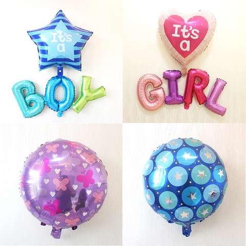 Aluminiumfolie Ballonnen Voor Baby Shower Gender Reveal Feest Ster Hart Cursief Boy Girl Verjaardag Decoraties Bedrukte Ballonnen