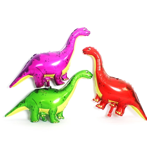 Large Green Long Necked Dinosaur Foil Balloon Cartoon Animal Shaped Mylar Balloons For Kids Birthday Party Decoration