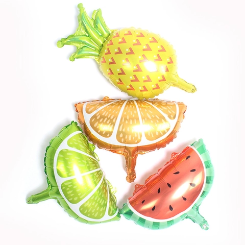 Fruit Shape Aluminum Foil Balloons Mini Watermelon Pineapple Lemon Orange Pattern For Birthday Celebration Party Decorations Kids Favors
