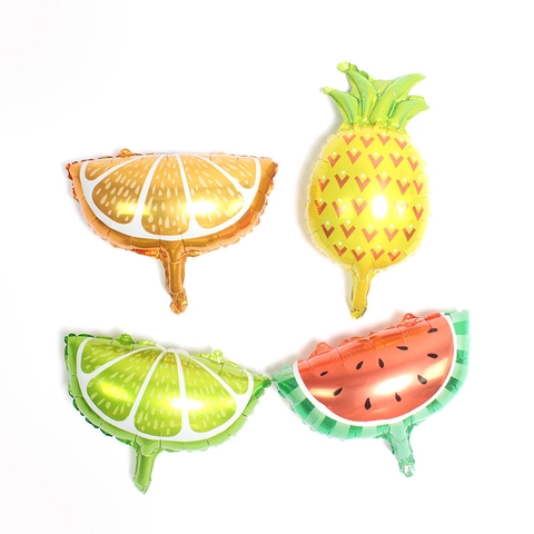 Fruit Shape Aluminum Foil Balloons Mini Watermelon Pineapple Lemon Orange Pattern For Birthday Celebration Party Decorations Kids Favors