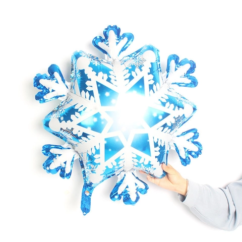 Palloncino in Alluminio a Fiocco di Neve di Natale Decorazione per Feste a Tema Invernale Blu Metallico Bianco Palloncino Mylar per Vetrine di Capodanno