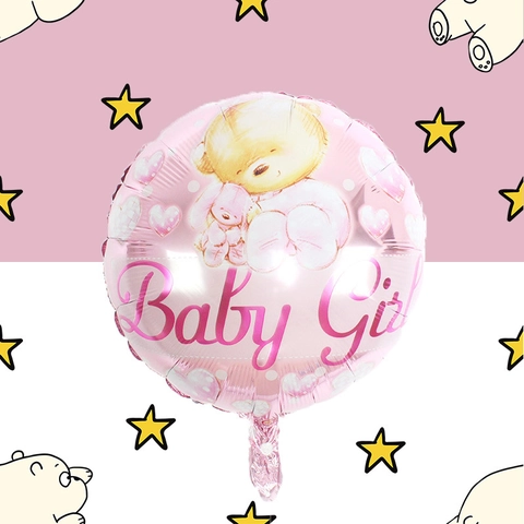 Palloncino in Alluminio Rotondo Decorazione Festa Baby Shower Orso Cartone Animato Arcobaleno Stampato Ornamento Bambino Bambina Compleanno