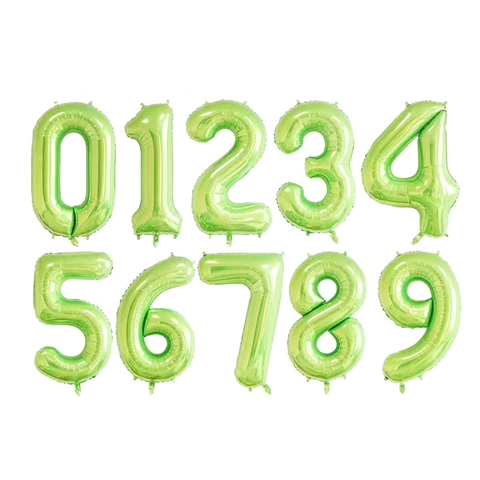 Große Fruchtgrün Nummer Folienballon Metallic Mylar Digitaler Ballon Für Geburtstag Hochzeit Dschungel Thema Party Dekoration