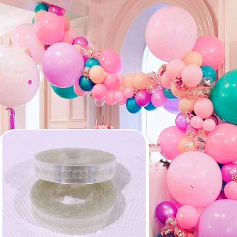 5M Transparent Plastic Balloon Chain Double Hole Strip Tape For Balloon Arch Garland Wedding Birthday Party Decoration Accessory