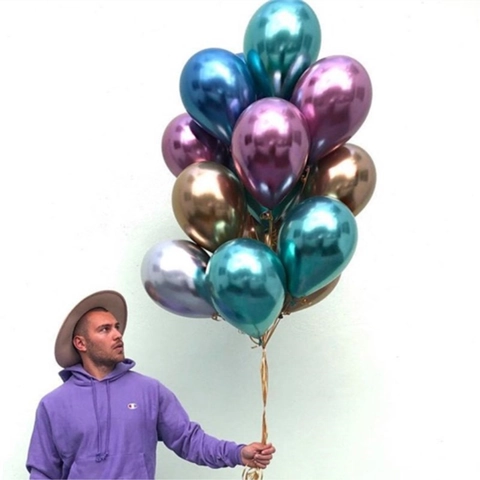 Chrome Metallic Latex Balloons Shiny Reflective Round Balloons For Birthday Wedding Anniversary Party Celebration Decoration