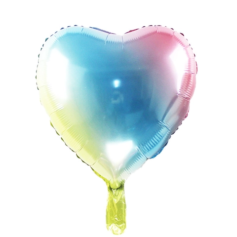 Palloncini in Pellicola di Alluminio Arcobaleno Sfumato a Stella Cuore Tondo Palloncini Mylar Metallici per Decorazione Festa Compleanno Matrimonio