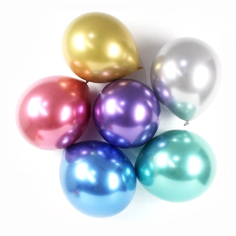 Metallic Latex Balloons Shiny Chrome Gold Silver Purple Blue Decorative Balloons For Birthday Wedding Party Celebration Event Supplies