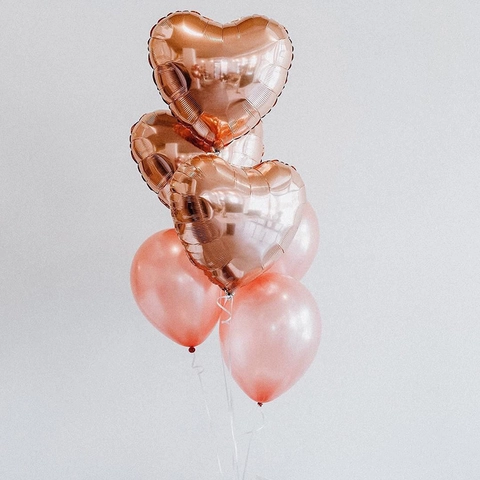 Palloncino in Foglio di Alluminio Oro Rosa da 18 Pollici Forma di Cuore Stella Rotondo per Decorazioni per Feste