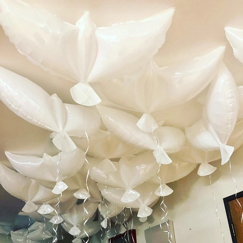 Grande Palloncino in Foglio di Alluminio a Forma di Colomba Bianca Palloncino Uccello per Matrimonio Festa Chiesa Decorazione