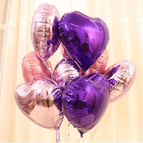 Heart Shaped Foil Balloon Metallic Glossy Heart Balloon For Wedding Birthday Party Decoration Festive Celebration Decor