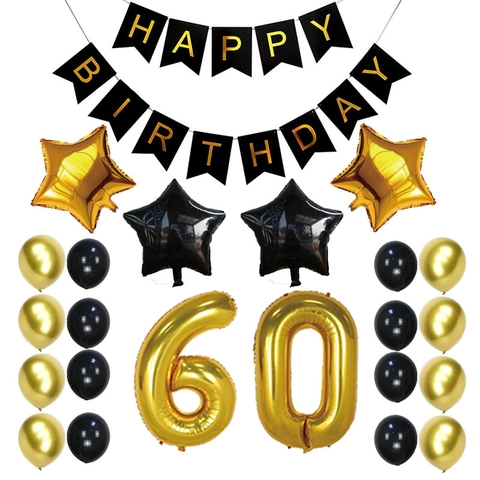 Adult Geburtstag Party Dekoration Ballon Set Gold Bronze Schwalbenschwanz Banner Große Folie Nummer Stern Latex Ballons Party Zubehör