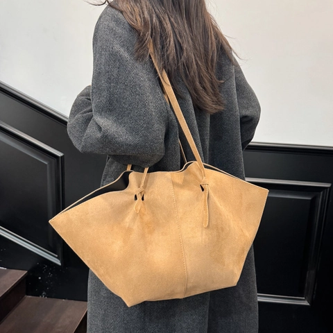 Women Large Capacity Corduroy Tote Bag Vintage Simple Shoulder Bag Solid Color Casual Shopper Handbag For Daily Commute Work