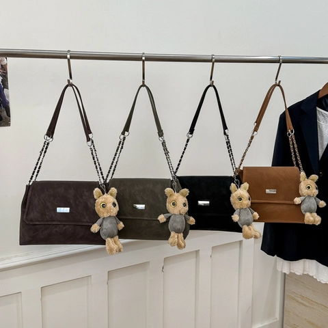 Borsa Tote Donna Grande Capacità Pelle PU Opaca Retrò Catena Borsa a Tracolla per Scuola Pendolarismo Lavoro Casual