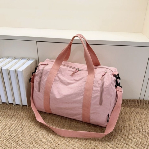 Large Capacity Women Nylon Travel Bag Waterproof Fitness Gym Handbag Dry Wet Separation Sport Crossbody Shoulder Bag Carryon Duffel