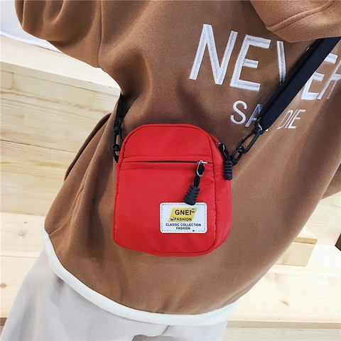 Nylon Mini Quadratische Umhängetasche Koreanischer Stil Reißverschluss Kleine Schultertasche Für Damen Mädchen Reise Casual Handytasche