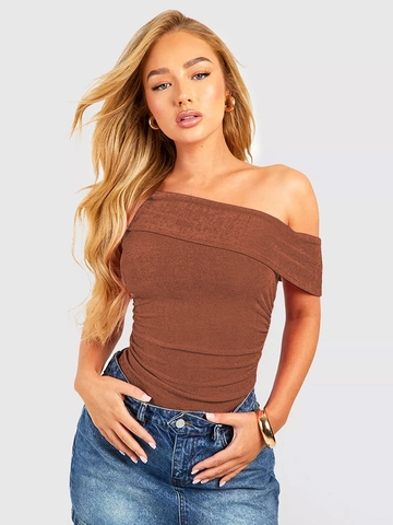 Γυναικείο Σέξι Bodysuit Με Αποκαλυπτικούς Ώμους Slim Fit Μονόχρωμο Πολυεστέρας Σπάντεξ Υψηλή Ελαστικότητα Jumpsuit Top για Πάρτι Καλοκαίρι