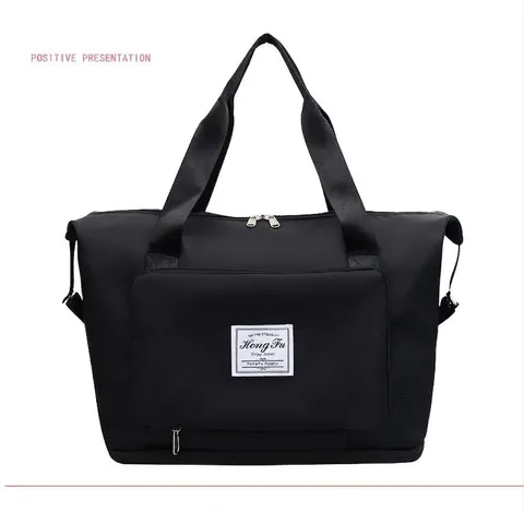 Large Capacity Polyester Travel Bag Expandable Gym Duffel Bag With Dry Wet Separation Multi Pocket Weekend Overnight Tote For Yoga Workout Holiday