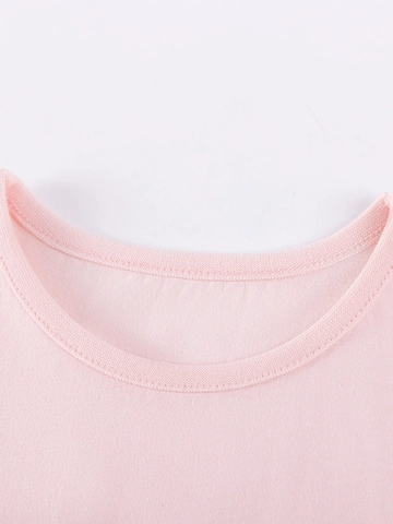 Little Maven Meisjes Zomer Roze Katoen T-Shirt met Korte Mouwen Roffelzoom en Shorts Tweeledige Set Schattige Strik Outfit Kinderkledingset