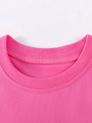 Mädchen Baumwolle Kurzarm Kleid Rosa Sommer Prinzessin Kleid Mit Regenbogen Wolke Chenille Applikation Für Kinder Alltag