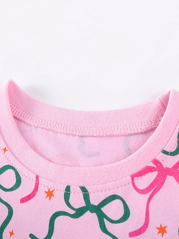 Robe d'été en Coton et Tulle pour Filles Manches Courtes Imprimé Nœud Étoile Volants Robe de Princesse Décontractée