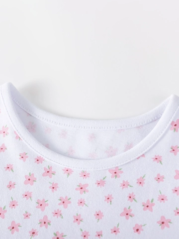 Mädchen Sommer Floral Tüll Kleid Kurzarm Baumwolle Prinzessin Patchwork Tutu Kleid Für Kinder Party Alltagskleidung
