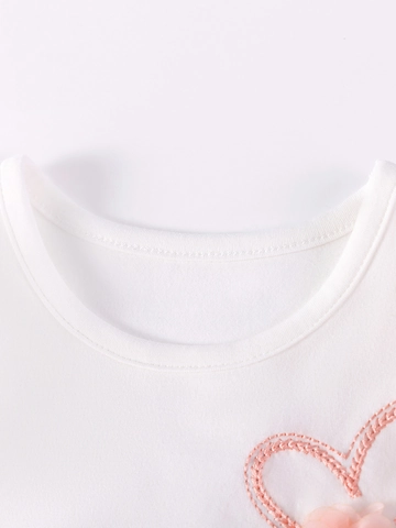 Girls Summer Cotton Mesh Princess Dress Cute 3D Floral Applique Sequin Tutu Patchwork Short Sleeve Short Skirt For Kids