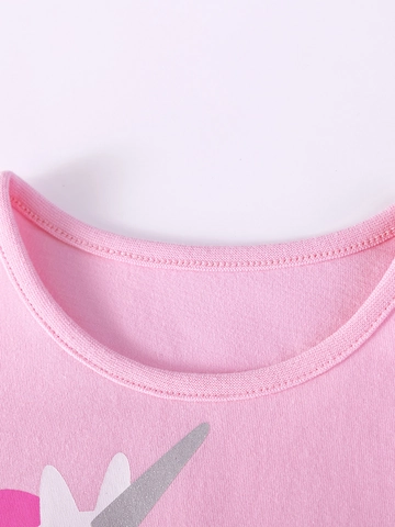 Mädchen Ärmelloses Rosa Tüll Kleid Mit Einhorn Druck Bequemes Baumwolloberteil Mehrlagiger Mesh Prinzessin Tutu Kleid