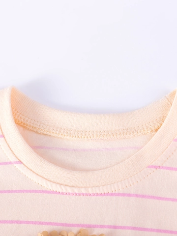 Vestito da Principessa in Rete con Applicazione Arcobaleno a Strisce Rosa per Bambine Abito Tutu a Maniche Corte Estivo