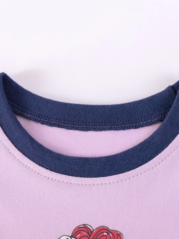 Ensemble de Vêtements d'Été en Coton pour Filles T-Shirt à Manches Courtes Imprimé Ballerine et Short à Étoiles