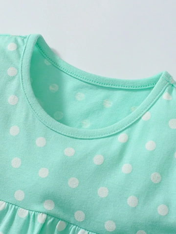 Ensemble de Vêtements d'Été pour Petites Filles T-Shirt à Pois en Coton Manches à Volants et Short en Jean Tenue Animaux