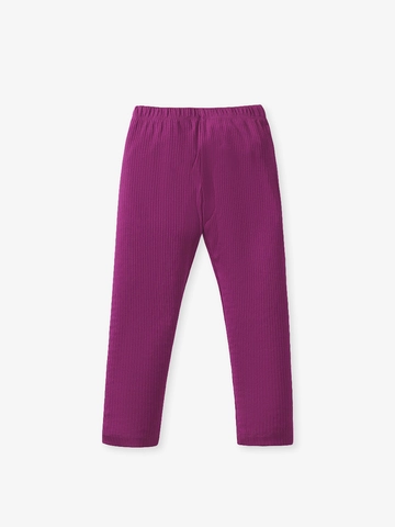 Girls Cotton Blend Ribbed Leggings Elastic Waist Slim Fit Breathable Autumn Trousers Solid Color Casual Knitted Pants