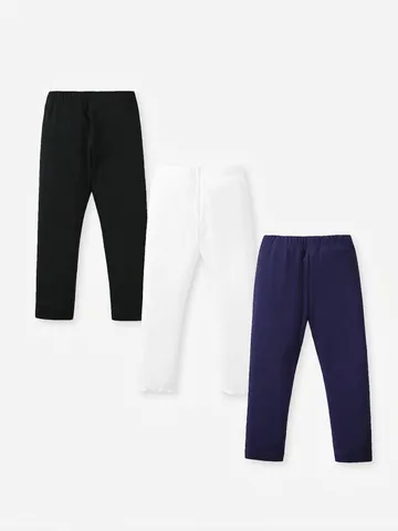 Girls Cotton Ribbed Leggings Toddler Kids High Elastic Slim Fit Basic Solid Color Autumn Knitted Long Pants Ruffle Hem