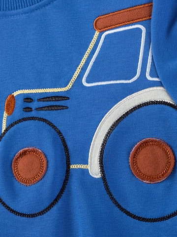 Ensemble Sweat-Shirt à Manches Longues Et Pantalon Cargo en Mélange de Coton pour Garçons Bleu Royal Tracteur Brodé