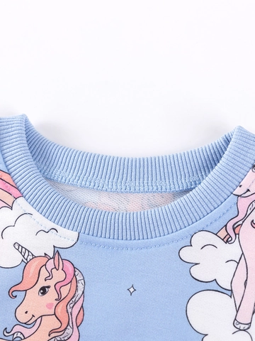 Little Maven Ensemble de Vêtements d'Automne pour Fillettes Sweat-shirt à Manches Longues Imprimé Licorne et Pantalon Noir