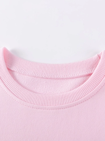 Ensemble Deux Pièces pour Filles Sweat-shirt à Manches Longues Ballerine et Leggings à Pois en Coton Tenue Décontractée