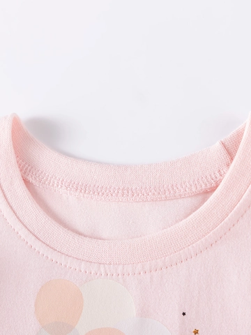 Little Girls Cute Pink Long Sleeve Dress Mesh Tulle Tutu Skirt Rabbit Cartoon Pattern Autumn Princess Party Clothing