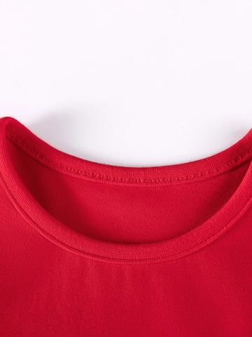Mädchen Weihnachten Kleid Langarm Rotes Kleid Gestreift Patchwork Weihnachtsmann Applikation Weiche Baumwolle Kleinkinder Party Kleidung