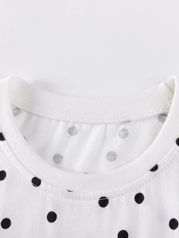 Ensemble de Vêtements d'Automne en Coton pour Filles Manches Longues Motif à Pois Arcobaleno Haut et Pantalon Deux Pièces Décontracté