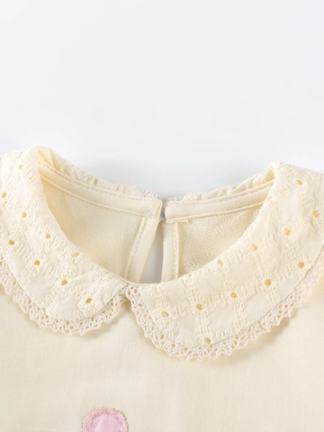 Abbigliamento da Bambina Casual in Cotone Felpa a Maniche Lunghe e Pantaloni Floreali Completo a Due Pezzi Top e Pantaloni Ricamati