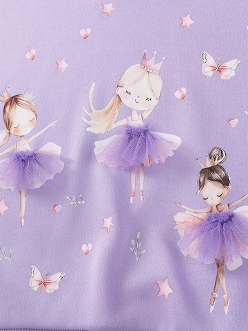 Little Maven Set di Vestiti Due Pezzi per Bambina Autunno Manica Lunga Cartone Animato Fata del Balletto Felpa in Tulle e Pantaloni a Zampa