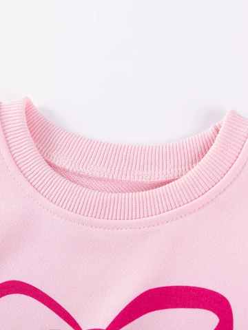Little Maven Completo Autunnale da Ragazza Rosa con Fiocco e Quadri Felpa a Maniche Lunghe Pantaloni a Zampa Bambini