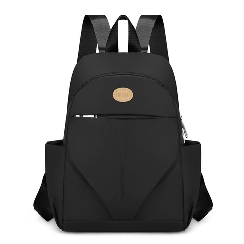 Women Casual Nylon Backpack Lightweight Waterproof Large Capacity School Bag Solid Color Travel Daypack For Teen Girls